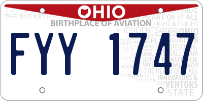 OH license plate FYY1747