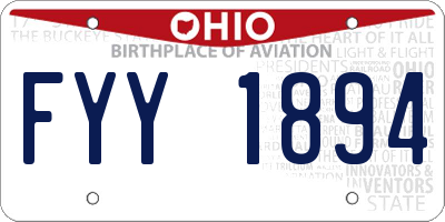 OH license plate FYY1894