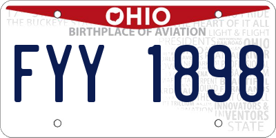 OH license plate FYY1898