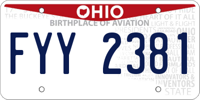 OH license plate FYY2381