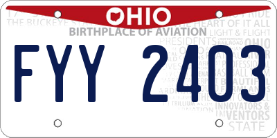 OH license plate FYY2403