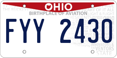 OH license plate FYY2430