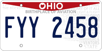 OH license plate FYY2458
