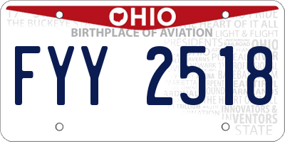 OH license plate FYY2518