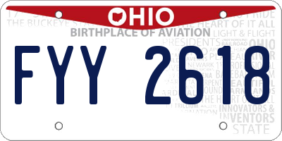 OH license plate FYY2618