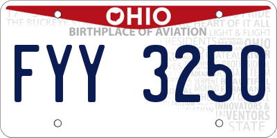 OH license plate FYY3250