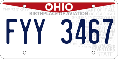 OH license plate FYY3467