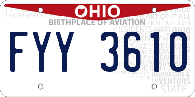 OH license plate FYY3610