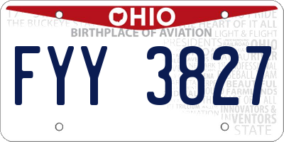 OH license plate FYY3827