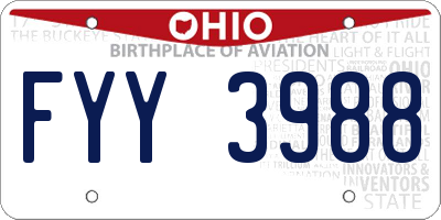 OH license plate FYY3988