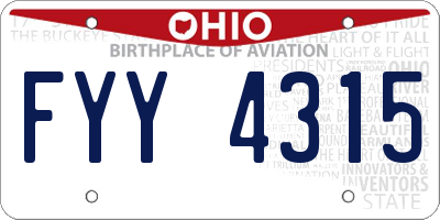 OH license plate FYY4315