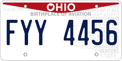 OH license plate FYY4456