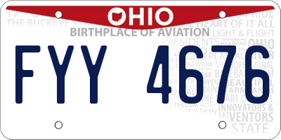 OH license plate FYY4676
