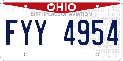 OH license plate FYY4954
