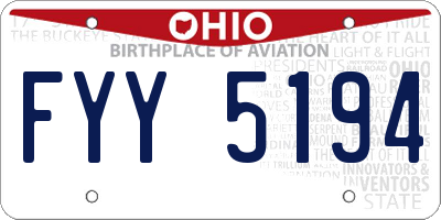 OH license plate FYY5194