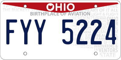 OH license plate FYY5224