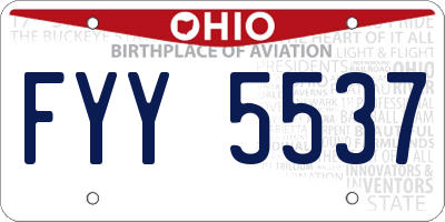 OH license plate FYY5537