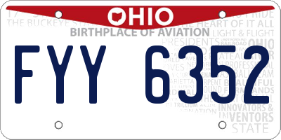 OH license plate FYY6352