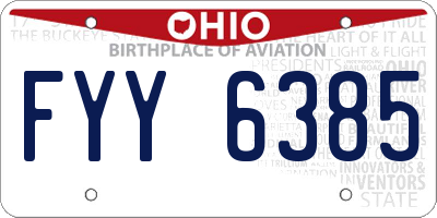 OH license plate FYY6385