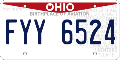 OH license plate FYY6524