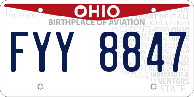 OH license plate FYY8847