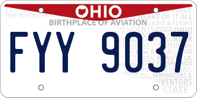 OH license plate FYY9037
