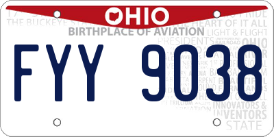 OH license plate FYY9038