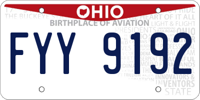 OH license plate FYY9192