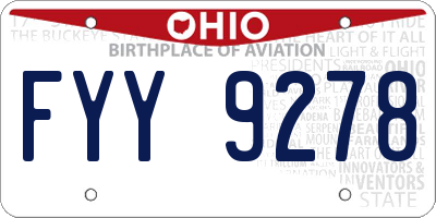 OH license plate FYY9278