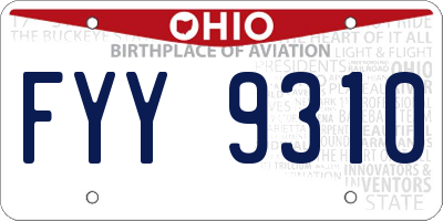 OH license plate FYY9310