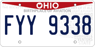 OH license plate FYY9338