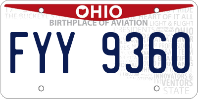 OH license plate FYY9360