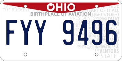 OH license plate FYY9496