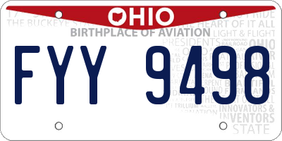 OH license plate FYY9498