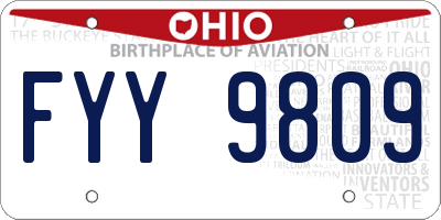 OH license plate FYY9809