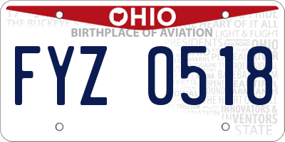 OH license plate FYZ0518