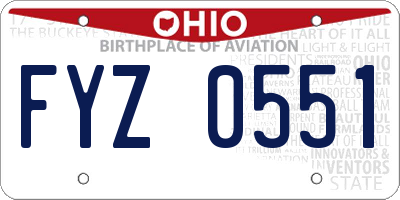OH license plate FYZ0551