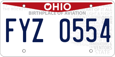 OH license plate FYZ0554