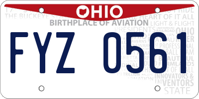 OH license plate FYZ0561