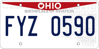 OH license plate FYZ0590
