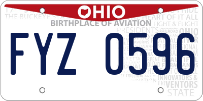 OH license plate FYZ0596
