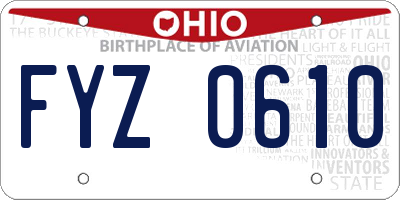 OH license plate FYZ0610