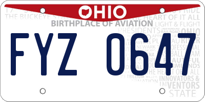 OH license plate FYZ0647