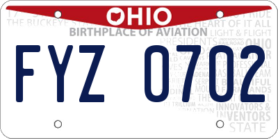 OH license plate FYZ0702