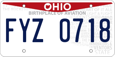 OH license plate FYZ0718