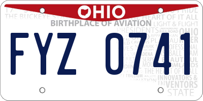 OH license plate FYZ0741