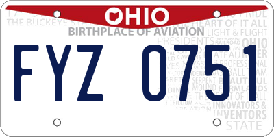 OH license plate FYZ0751