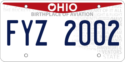 OH license plate FYZ2002