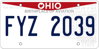 OH license plate FYZ2039