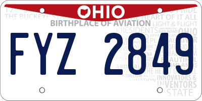 OH license plate FYZ2849